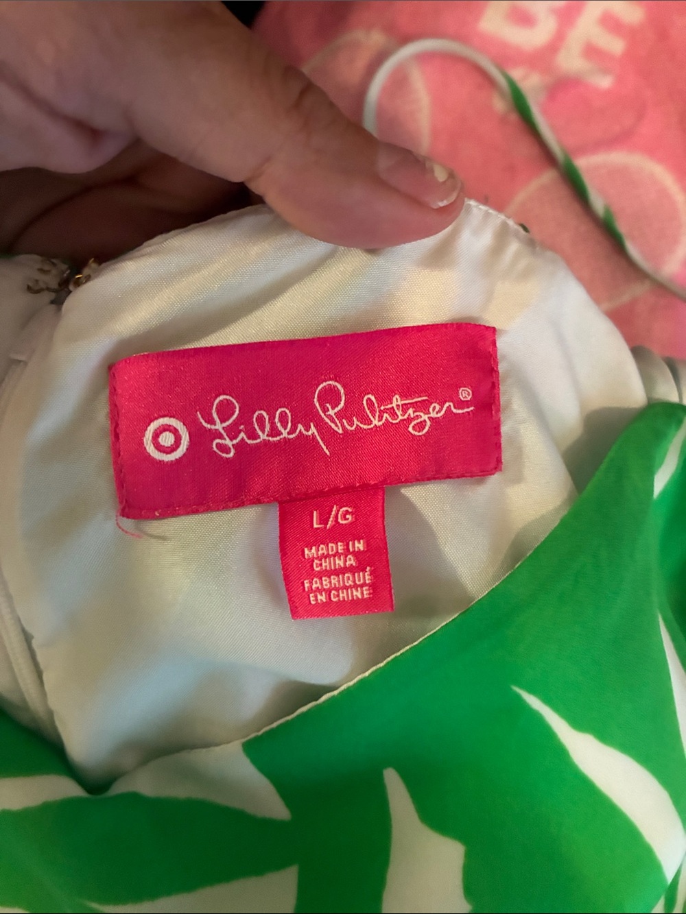 Lilly Pulitzer for Target Green & White Palm-Print Wide-Leg Jumpsuit w/ pockets - Picture 11 of 13